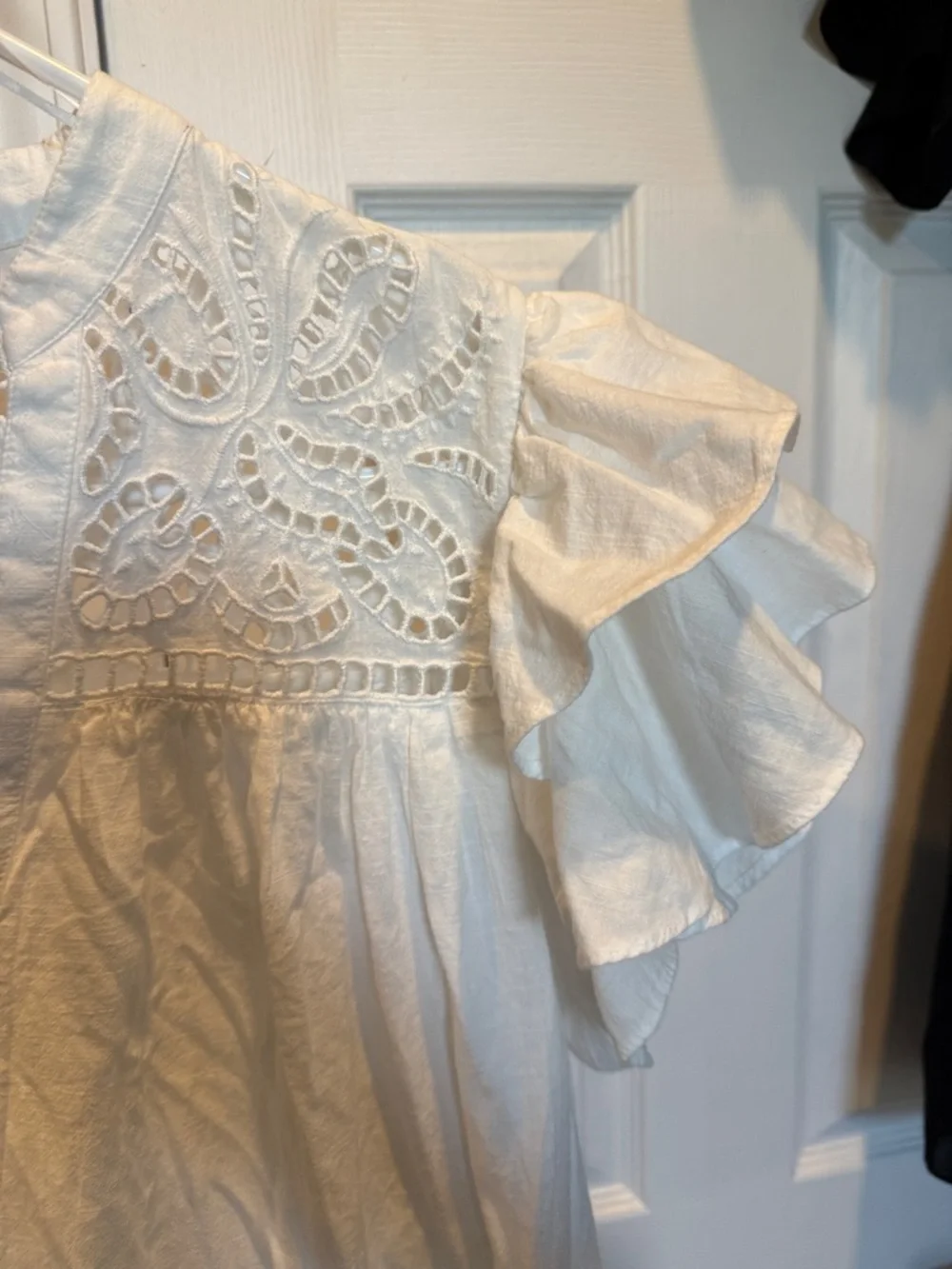 H&M Bundle of Black & White Eyelet Ruffle Sleeve Mini Dresses - Picture 9 of 16